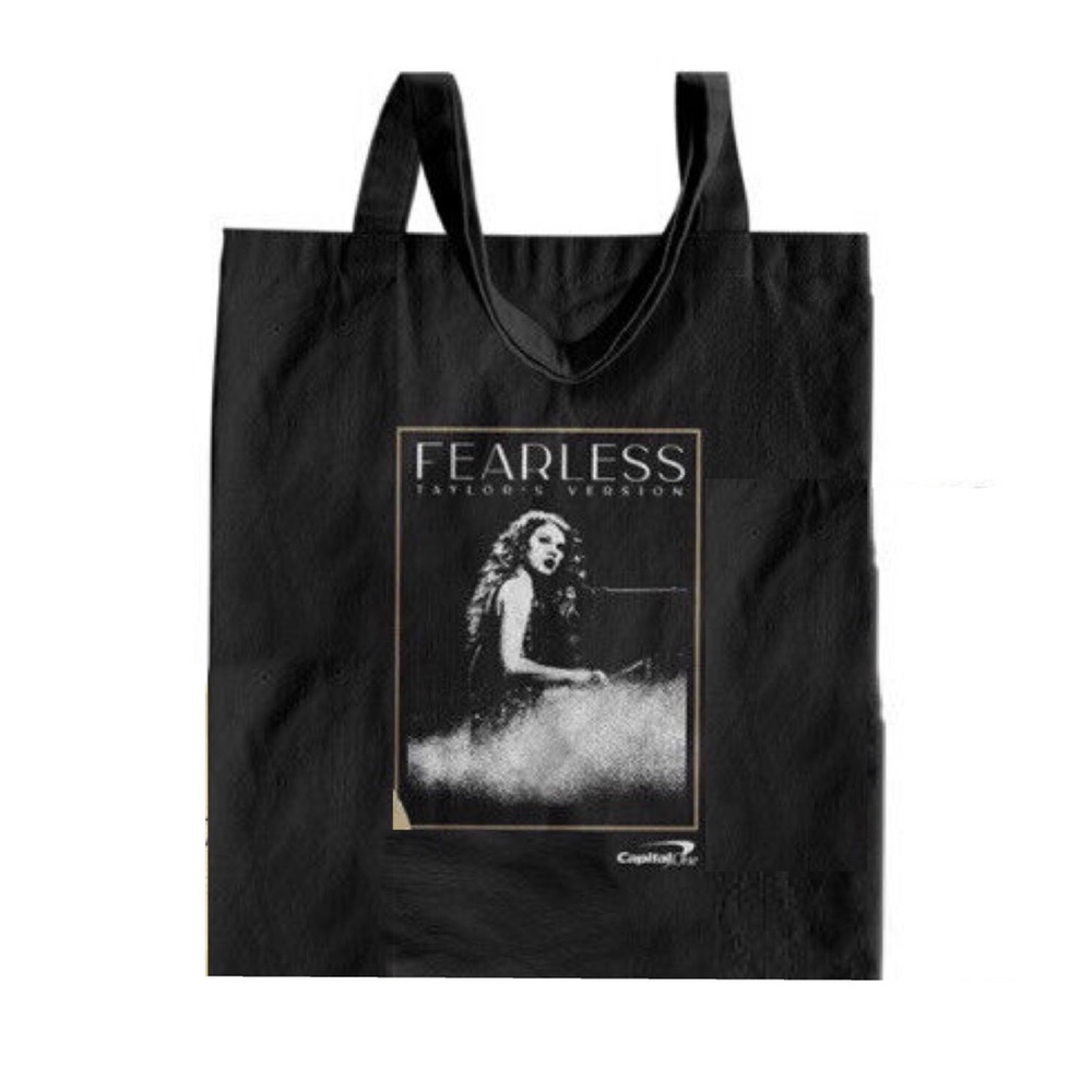 Taylor Swift Fearless Taylor’s Version Capital One Exclusive Black Canvas Tote